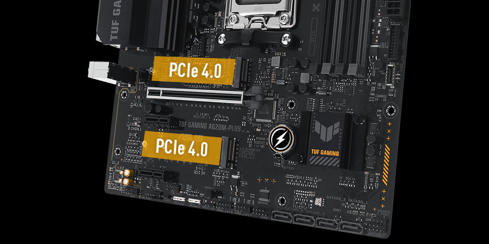 TUF GAMING A620M-PLUS ASUS Tuf Gaming A620M-Plus 6400MHz (OC) DDR5 Soket AM5 M.2 HDMI DP mATX Anakart h8