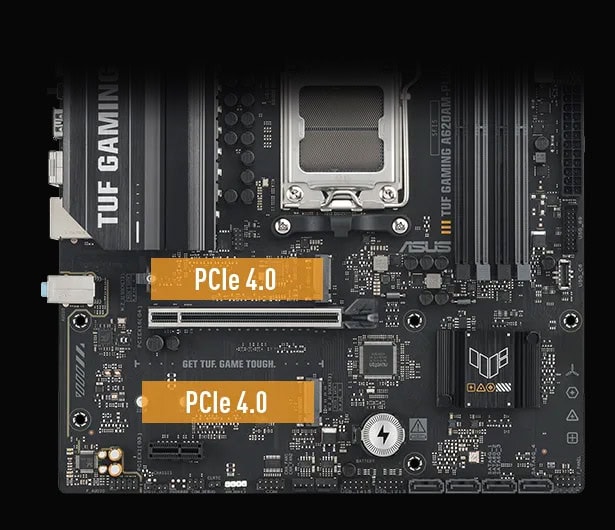 TUF GAMING A620AM-PLUS ASUS TUF GAMING A620AM-PLUS 7600MHz (OC) DDR5 Soket AM5 M.2 HDMI DP mATX Anakart h8