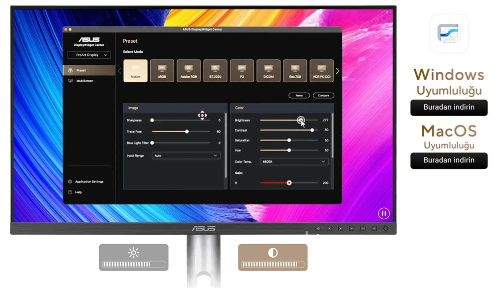 ProArt Display PA248QV Gen2 (PA248QFV) ASUS ProArt PA248QFV 24.1 inç 100Hz 5ms WUXGA Adaptive Sync IPS Pivot Monitör h13