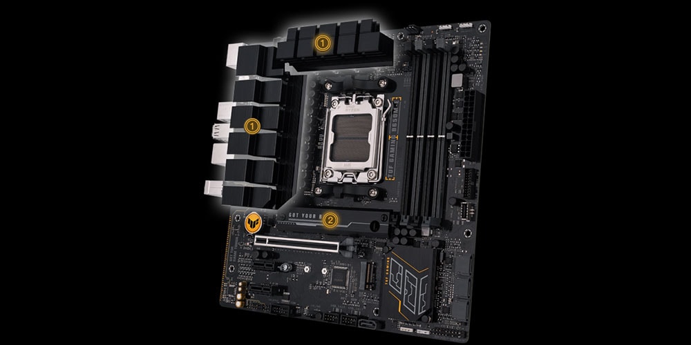 TUF GAMING B650M-E ASUS TUF Gaming B650M-E 6400MHz (OC) DDR5 Soket AM5 M.2 HDMI DP mATX Anakart h11