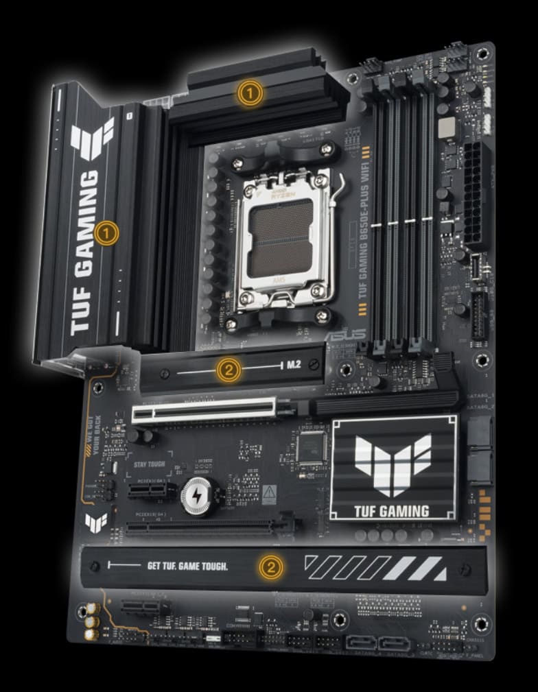 ASUS TUF GAMING B650E-PLUS WIFI 8000MHz (OC) DDR5 Soket AM5 M.2 HDMI DP ATX Anakart h11