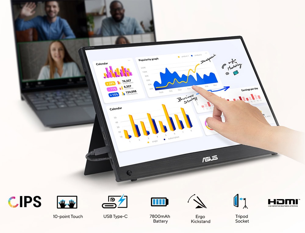 ASUS ZenScreen Touch MB16AMTR ASUS ZenScreen Touch MB16AMTR Taşınabilir Monitör H4