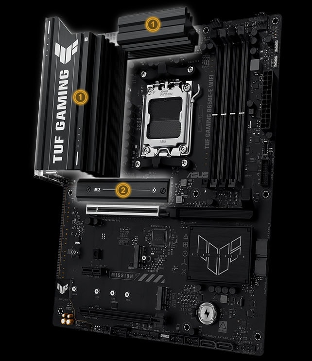 ASUS TUF GAMING B650E-E WIFI 8000MHz (OC) DDR5 Soket AM5 M.2 HDMI DP ATX Anakart h12
