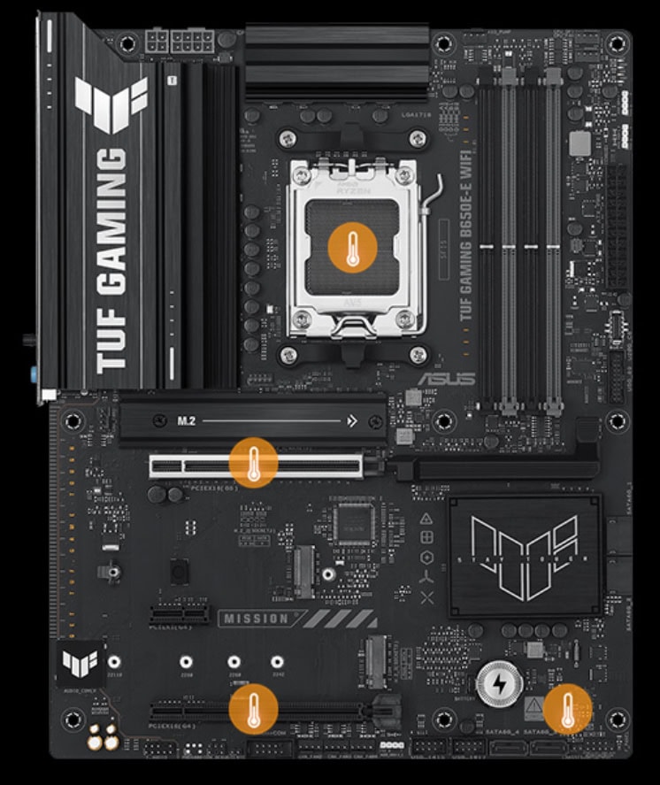 ASUS TUF GAMING B650E-E WIFI 8000MHz (OC) DDR5 Soket AM5 M.2 HDMI DP ATX Anakart h13