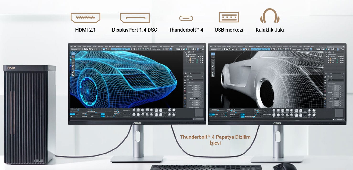 ProArt Display 6K PA32QCV ASUS ProArt PA32QCV 31.5 inç 60Hz 5ms 6K UHD Adaptive Sync IPS Pivot Monitör h25