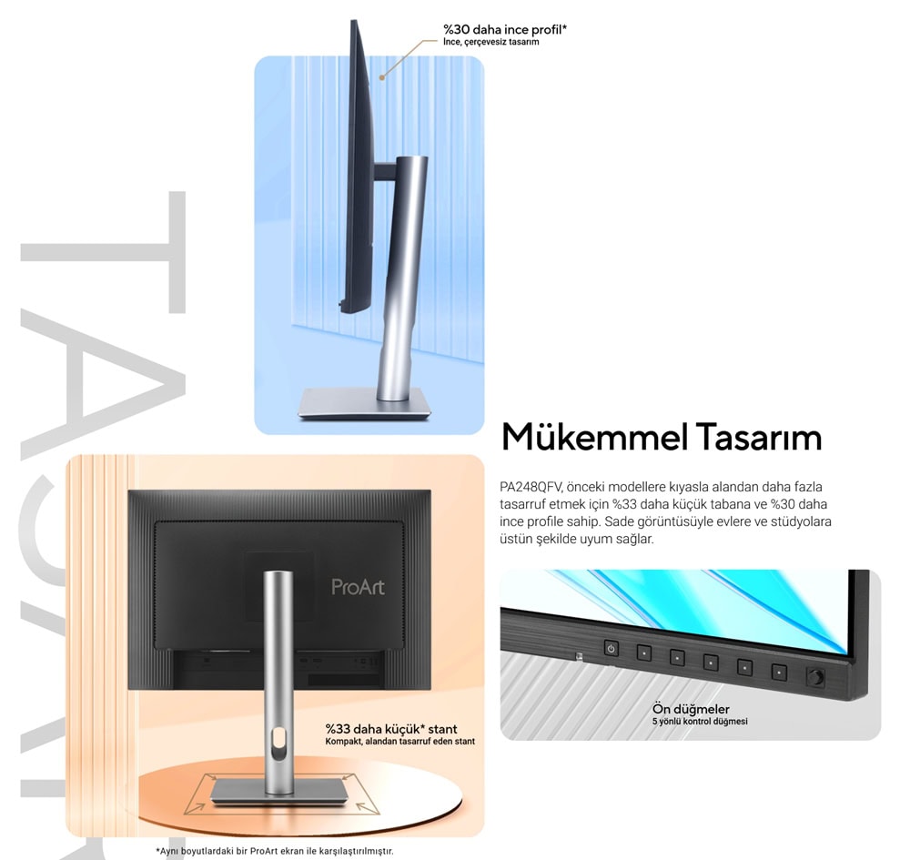 ProArt Display PA248QV Gen2 (PA248QFV) ASUS ProArt PA248QFV 24.1 inç 100Hz 5ms WUXGA Adaptive Sync IPS Pivot Monitör h19