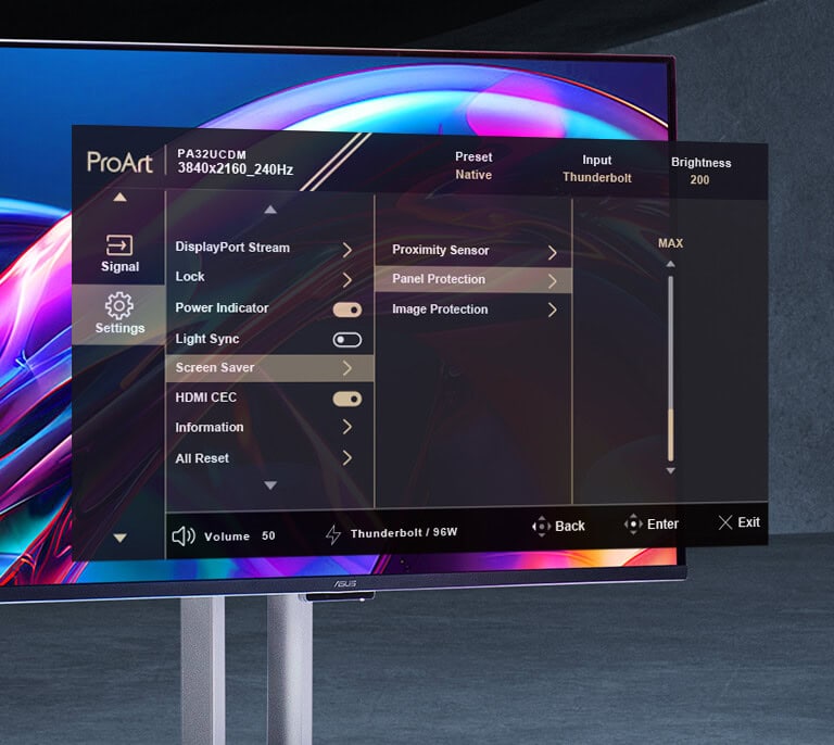 ProArt Display OLED PA32UCDM ASUS ProArt PA32UCDM 31.5 inç 240Hz 0.1ms 4K UHD Adaptive Sync QD-OLED Pivot Monitör h16