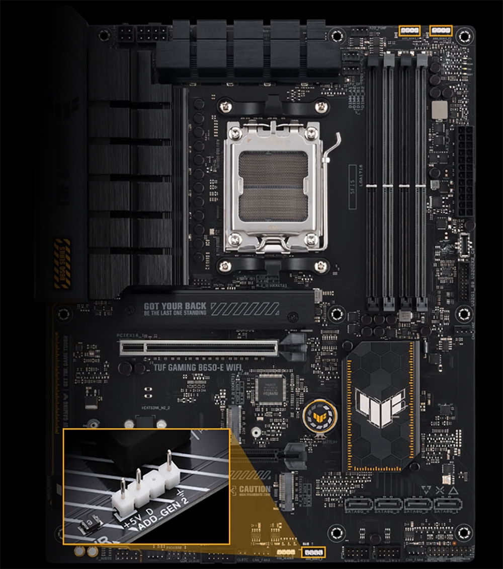 TUF GAMING B650-E WIFI ASUS TUF Gaming B650-E WIFI 8000MHz (OC) DDR5 Soket AM5 M.2 HDMI DP ATX Anakart h23
