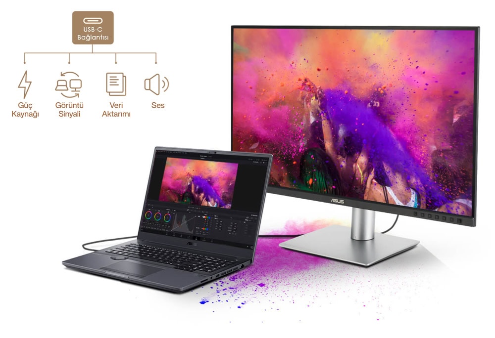 ProArt Display PA279CRV ASUS ProArt PA279CRV 27 inç 60Hz 5ms 4K UHD Adaptive Sync HDR400 IPS Pivot Monitör h17