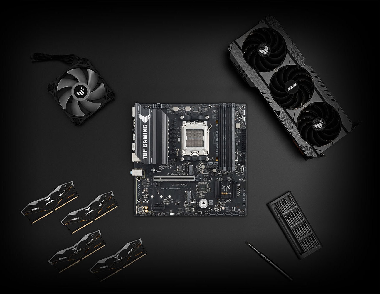 TUF GAMING A620AM-PLUS ASUS TUF GAMING A620AM-PLUS 7600MHz (OC) DDR5 Soket AM5 M.2 HDMI DP mATX Anakart h22