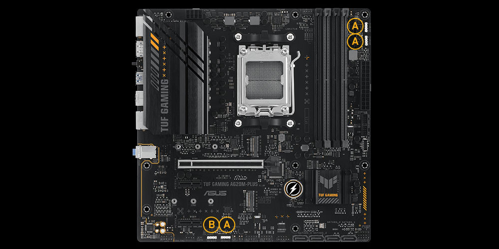 TUF GAMING A620M-PLUS ASUS Tuf Gaming A620M-Plus 6400MHz (OC) DDR5 Soket AM5 M.2 HDMI DP mATX Anakart h23