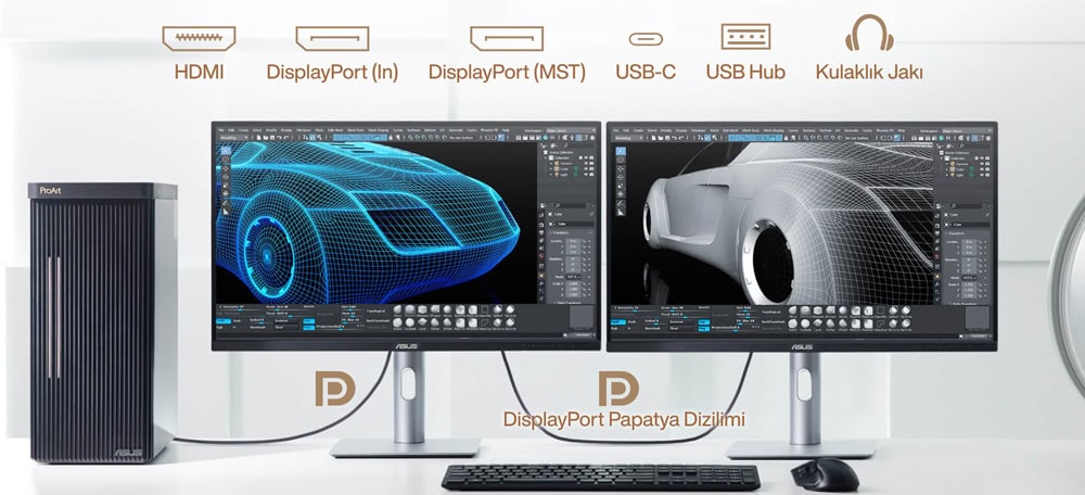 ProArt Display PA279CRV ASUS ProArt PA279CRV 27 inç 60Hz 5ms 4K UHD Adaptive Sync HDR400 IPS Pivot Monitör h18