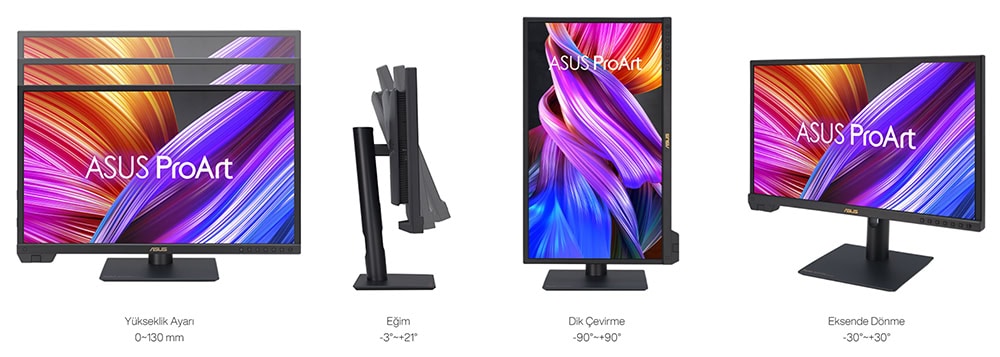 ProArt Display PA24US ASUS ProArt PA24US 23.6 inç 60Hz 5ms 4K UHD Adaptive Sync IPS Pivot Monitör h24