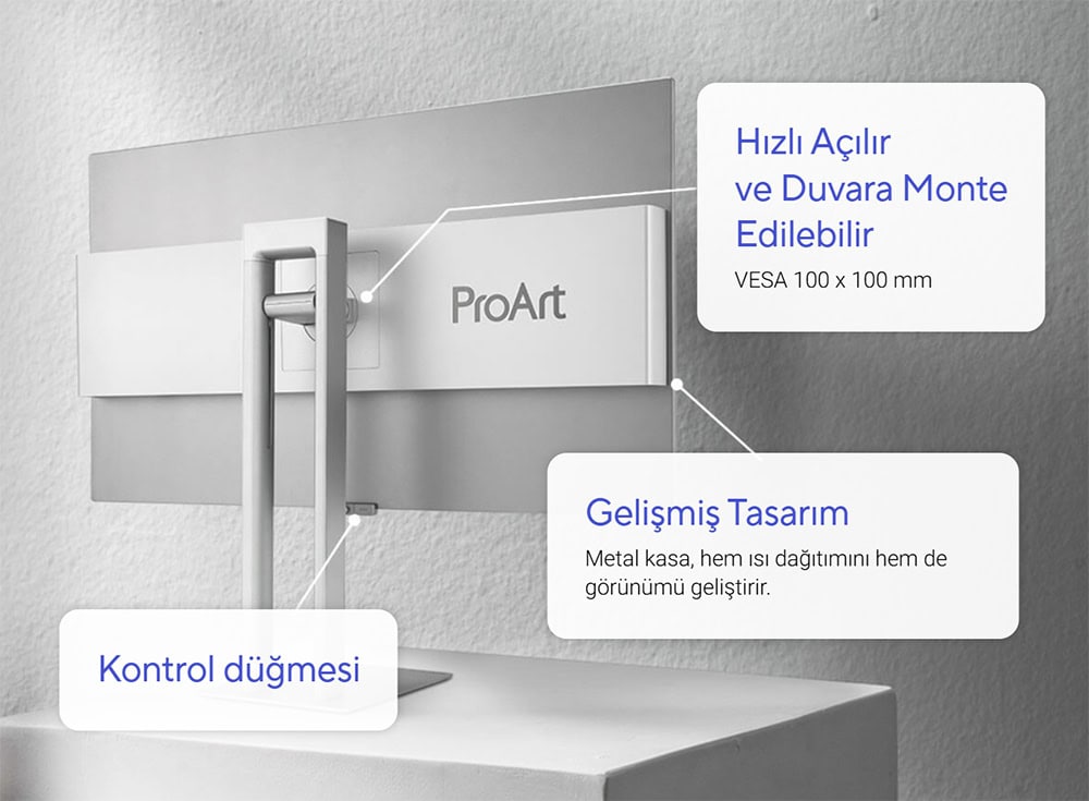 ProArt Display OLED PA32UCDM ASUS ProArt PA32UCDM 31.5 inç 240Hz 0.1ms 4K UHD Adaptive Sync QD-OLED Pivot Monitör h21