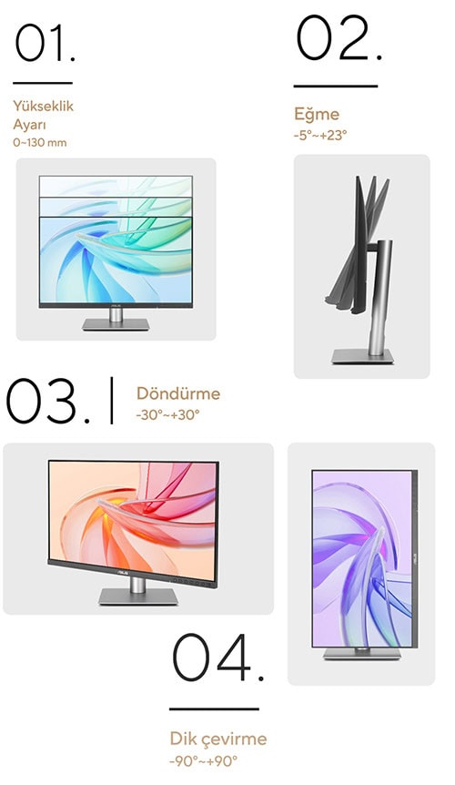 PA278CGRV ASUS ProArt Display PA278CGRV 27 inç 144Hz 5ms 2K QHD Adaptive Sync IPS Pivot Monitör h25