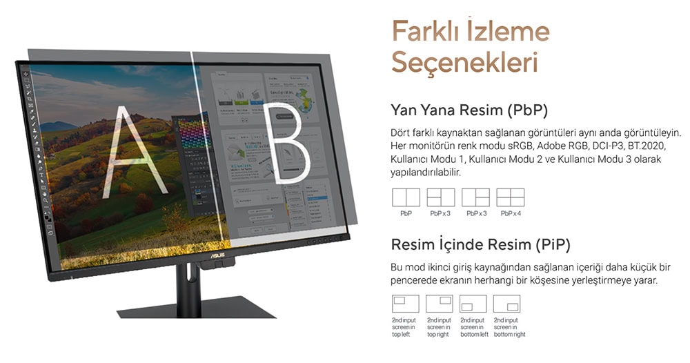 ProArt Display PA32UCE ASUS ProArt PA32UCE 31.5 inç 60Hz 5ms 4K UHD Adaptive Sync IPS Pivot Monitör h23
