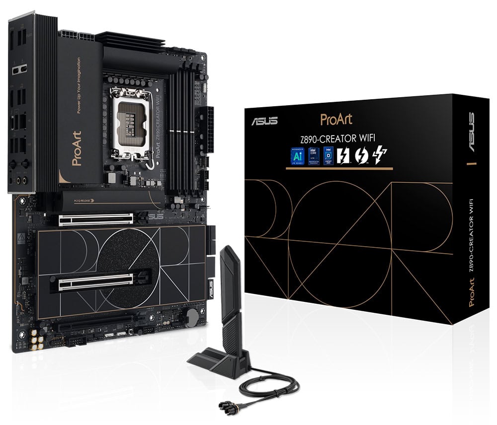 ProArt logoZ890-Creator WiFi ASUS ProArt Z890-Creator WiFi 8600MHz (OC) DDR5 Soket LGA1851 M.2 ATX Anakart h1