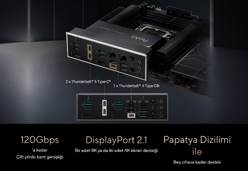 ProArt logoZ890-Creator WiFi ASUS ProArt Z890-Creator WiFi 8600MHz (OC) DDR5 Soket LGA1851 M.2 ATX Anakart h3