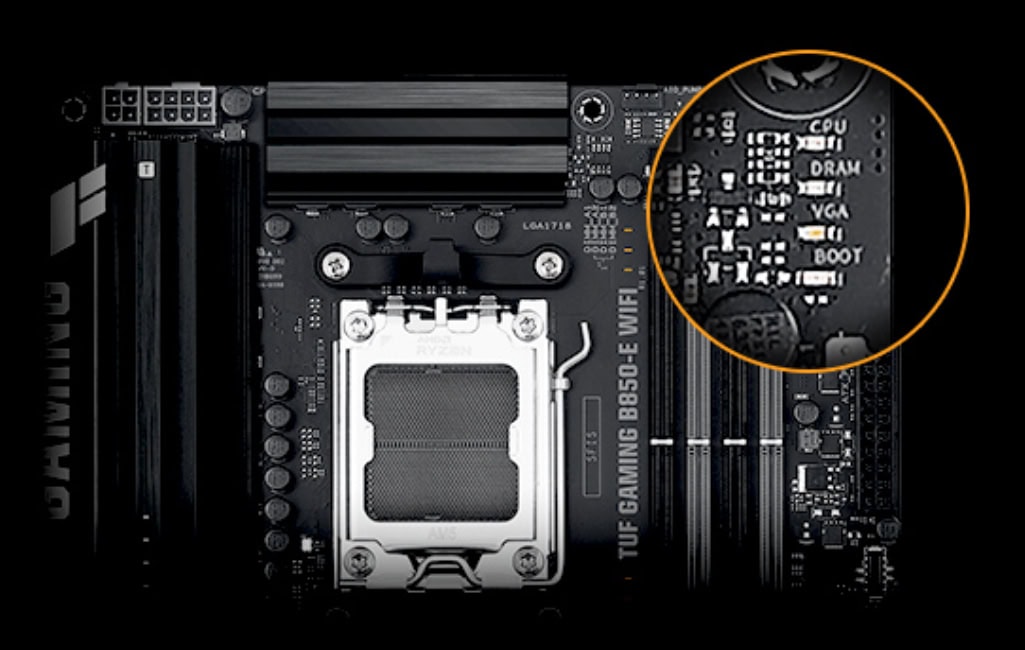 TUF GAMING B850-E WIFI ASUS TUF GAMING B850-E WIFI 8000MHz (OC) DDR5 Soket AM5 M.2 HDMI DP ATX Anakart h21