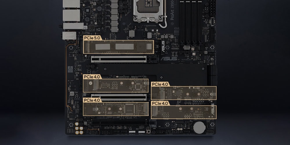 ProArt logoZ890-Creator WiFi ASUS ProArt Z890-Creator WiFi 8600MHz (OC) DDR5 Soket LGA1851 M.2 ATX Anakart h5