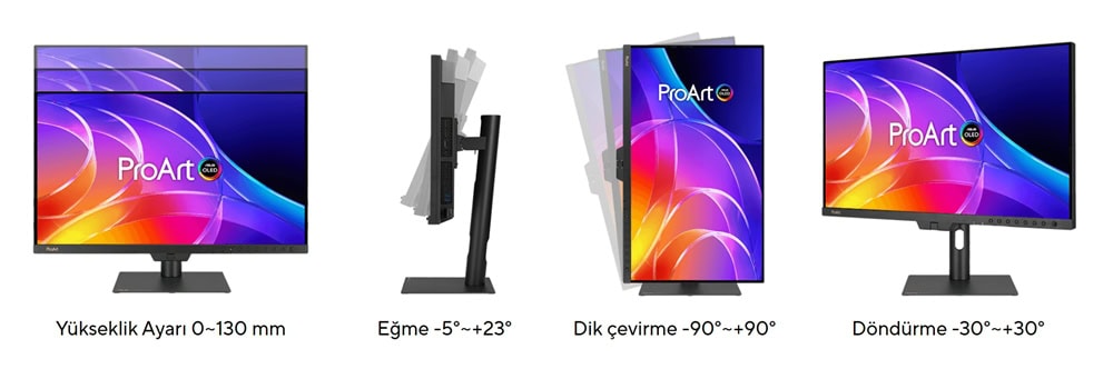 ASUS ProArt Display OLED PA27USD 26.5 inç 240Hz 0.1ms 4k UHD Adaptive Sync QD-OLED Pivot Monitör h37