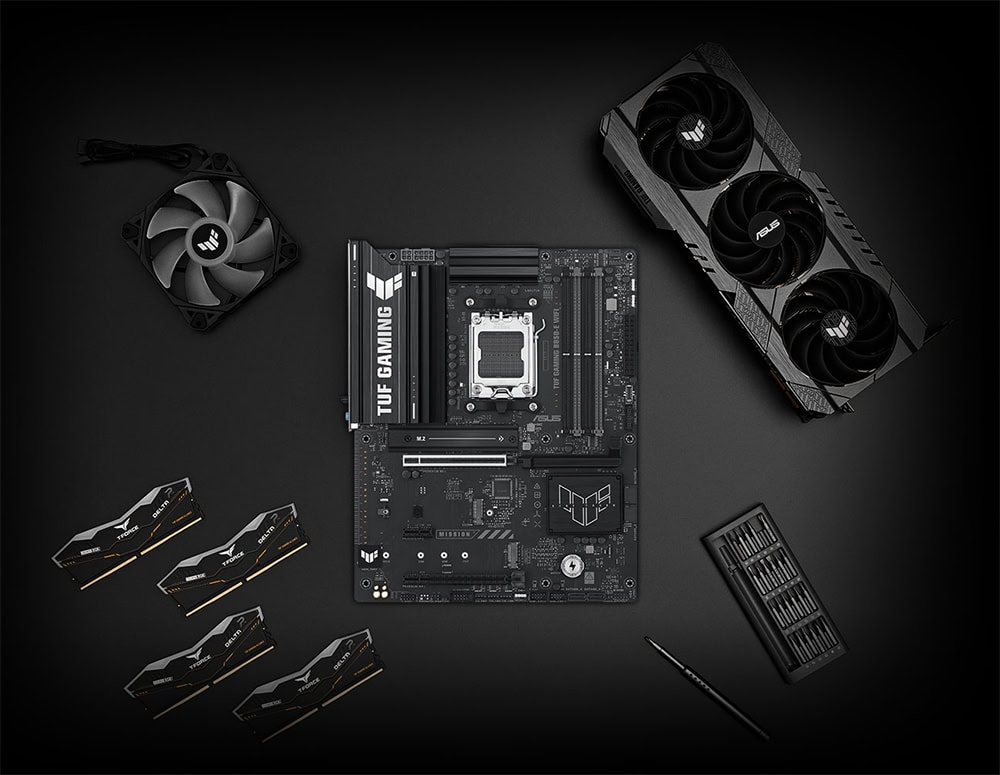 TUF GAMING B850-E WIFI ASUS TUF GAMING B850-E WIFI 8000MHz (OC) DDR5 Soket AM5 M.2 HDMI DP ATX Anakart h28