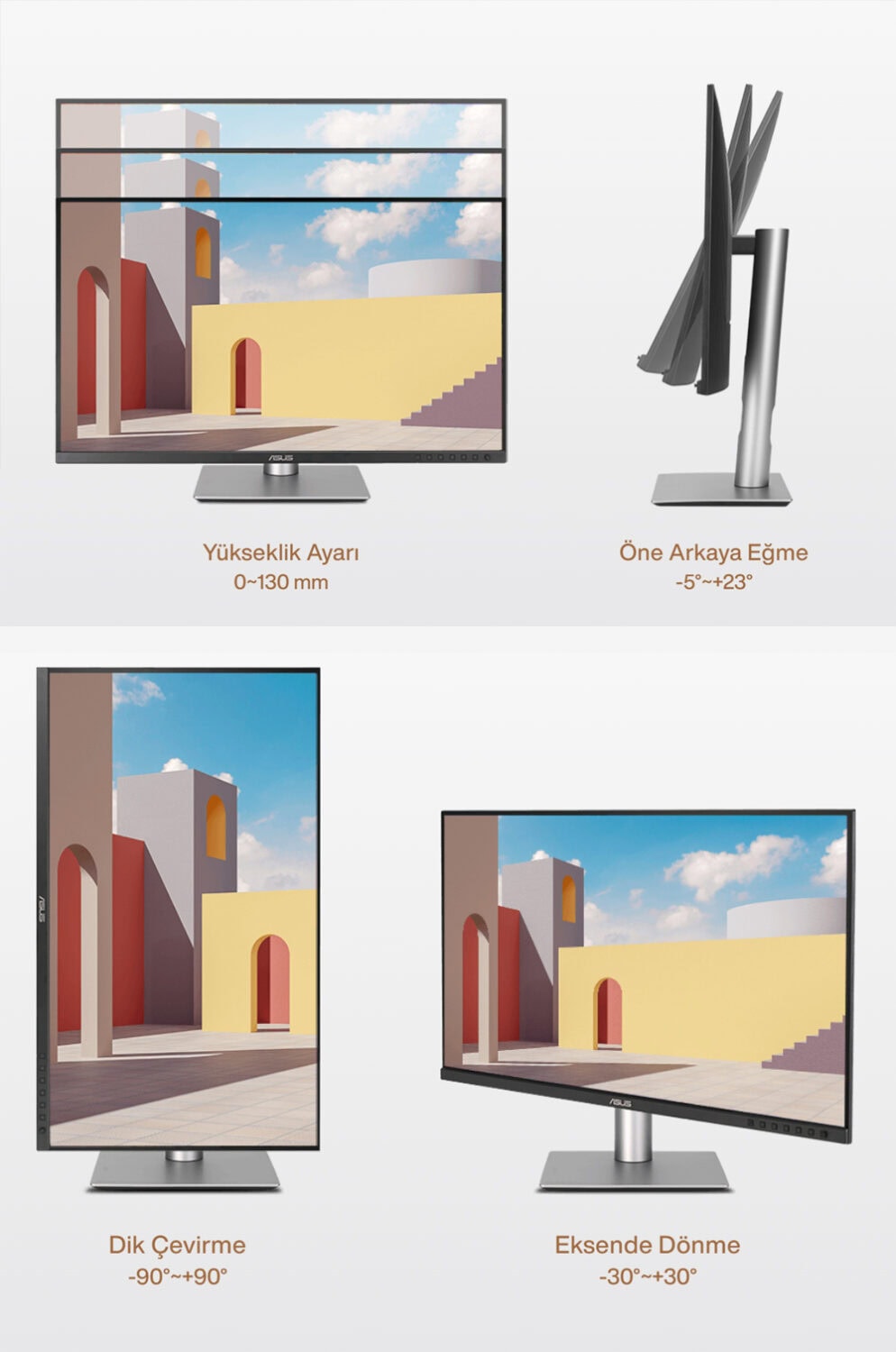 ProArt Display PA329CRV ASUS ProArt PA329CRV 31.5 inç 60Hz 5ms UHD Adaptive Sync IPS Pivot Monitör h21