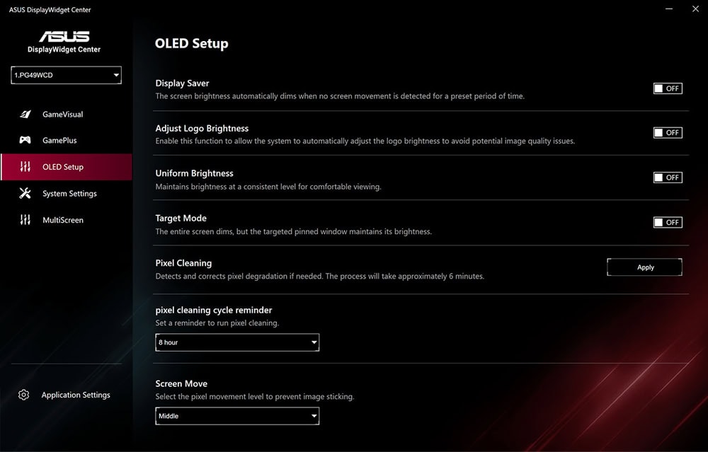 ROG Swift OLED PG49WCD ASUS ROG Swift PG49WCD Monitör h10