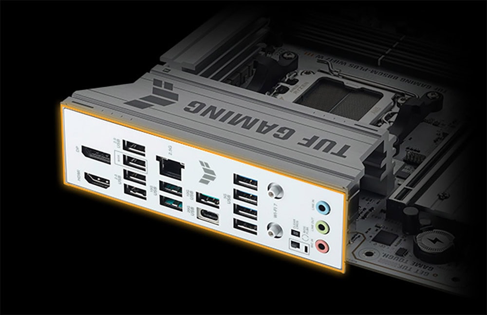 TUF GAMING B850M-PLUS WIFI7 W asus-tuf-gaming-b850m-plus-wifi7-w-8000mhz-oc-ddr5-soket-am5-m-2-hdmi-dp-matx-anakart