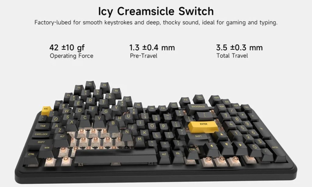 Mchose K99 V3 Sky Blue Icy Creamsicle Switch 8k Hz Hotswap Rgb Kablosuz Ingilizce Mekanik Gaming Klavye Hw K99v3 2 H2
