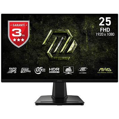 MSI MAG 256F E20 24.5 inç 200Hz 0.5ms Full HD FreeSync Premium Rapid IPS Gaming Monitör h1
