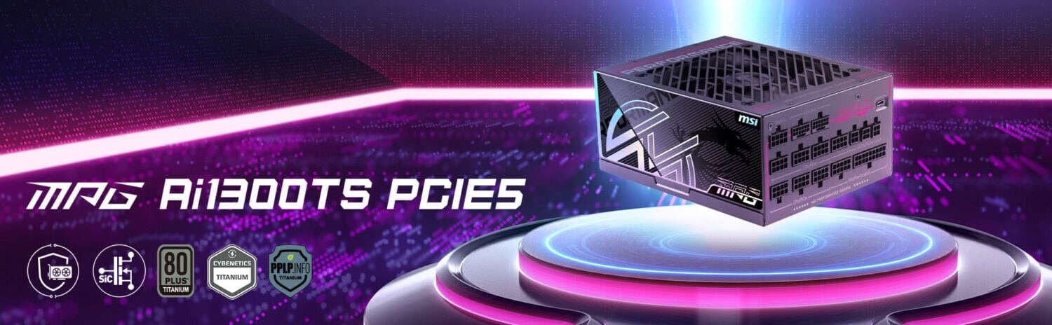 MSI MPG Ai1300TS PCIE5 1300W 80+ Titanium PCIe 5.1 Full Modüler ATX 3.1 Güç Kaynağı h1