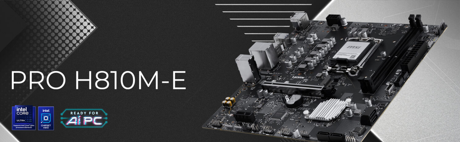 MSI PRO H810M-E 7200MHz (OC) DDR5 Soket LGA1851 M.2 HDMI DP mATX Anakart h1