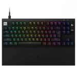 Logitech G PRO X2 RAPID Siyah TKL KS-20 manyetik switch ve RGB aydınlatmalı gaming klavye, ince tasarım ile masada şık görünüm.