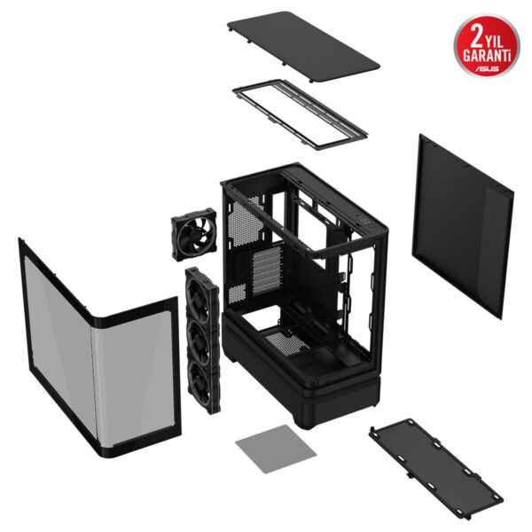 ASUS PRIME AP304 TG ARGB Kavisli Temperli Cam USB 3.2 Mid Tower ATX Gaming Kasa - Görsel 22