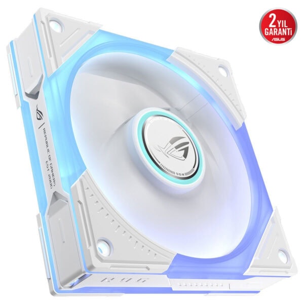 ASUS ROG Eurux GR120 ARGB beyaz kasa fanı, ışıklandırmalı soğutucu, 120mm, 2 yıl garantili.