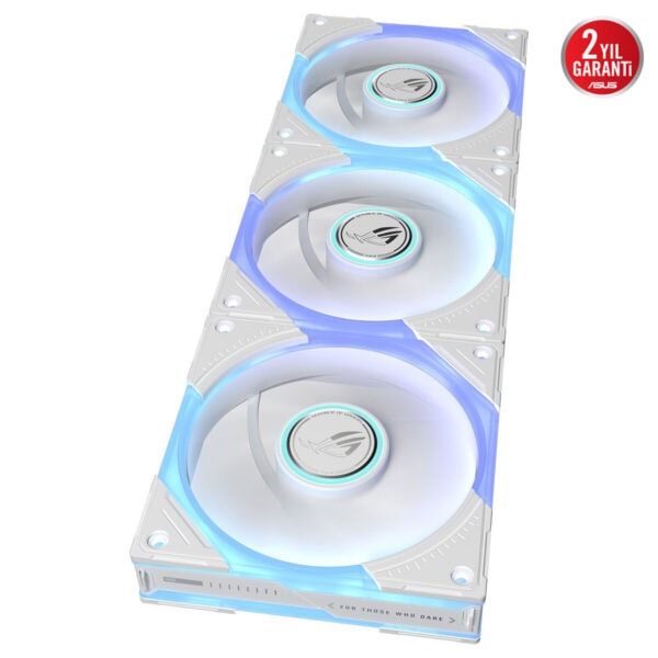 ASUS ROG Eurux GR120 ARGB RGB 120mm beyaz kasa fanı, üçlü soğutma fanı seti, LED aydınlatmalı, 2 yıl garanti.